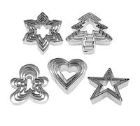 Formine Biscotti Natalizie, 25pz Tagliabiscotti Natalizi Set, Stampini Forme Biscotti Natale, Tagliapasta per Biscotti Bakeware Fondente Torta Paletta - Acciaio Inox