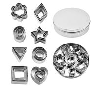 Formine Per Biscotti, 24 Pezzi Stampini Per Biscotti, Stampi In Acciaio Inossidabile Con 8 Forme, Tagliabiscotti Geometrici Per La Preparazione Fai Da Te Di Fondente, Torte Natalizie E Biscotti