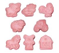 Formine per biscotti Farmhouse - Set di stampini da 8 pezzi, strumenti forno riutilizzabili, design con impugnatura semplice, fondente e pasticceria | fai-da-te la famiglia, cucina domestica, cucina,