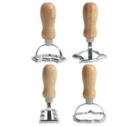 Formine per biscotti Halloween con manico in legno a , fantasma | 4 stampi per biscotti in metallo per autunno, Ringraziamento, Natale, cucina, decorazione per feste