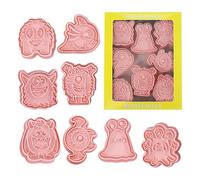 Formine per biscotti horror, formine per biscotti di Halloween 3D,spettrali da 8 pezzi | Formine per 3D di Halloween per del castello 'orrore dei cartoni animati per la decor