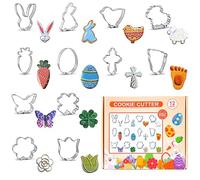 Formine per Biscotti in 430 Acciaio Inossidabile, FantasyDay 12 Pezzi Taglierine del Biscotto Coppapasta Stampini Biscotti - Cookie Cutter Set per Cucina, Pasticceria, Dessert, Decorazioni in Fondente