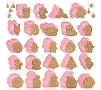 Formine per Biscotti Natalizi,24 Pezzi Formine Biscotti Natale 3D,Stampi Biscotti Natale,Stampini Biscotti Natal,Stampo per Biscotti Natalizi,per Decorare Biscotto Dolci Torta