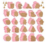 Formine per Biscotti Natalizi,24 Pezzi Formine Biscotti Natale 3D,Stampi Biscotti Natale,Stampini Biscot Natal,Stampo per Biscot Natalizi,per Decorare Biscotto Dolci Torta (24)