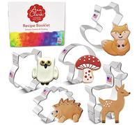 Formine per Biscotti Stampi Animale Della Foresta Tema 5-Pezzi, Prodotto negli Stati Uniti da Ann Clark, Volpe, Cervi, Gufi, Ricci e Runghi