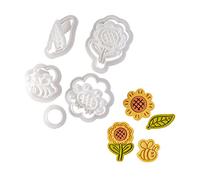 Formine per biscotti Stampi per goffratura per biscotti Taglierina Timbro Girasole Ape Formine per biscotti a forma foglia Accessori da cucina Stampi in plastica