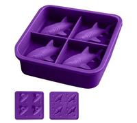 Formine per ghiaccio da congelatore | Stampo riutilizzabile a forma di squalo con 4 cavità - a rilascio facile | Adatto per la Casa e Cucina, Feste, Riunioni Familiari, Celebrazioni, Ristorante, Picni