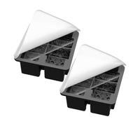 Formine per Ghiaccio Grandi, 4 Scomparti Fantasia Teschio con Coperchio Set da 2, Accessori per Cucina con Rilascio Facile per Bevande, Birra, Caffè, Party Estivo e Cocktail