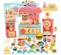 Formine per Plastilina 57 Pezzi,Kit DIY Gelato,Argilla da Modellare Include 12 Vasetti Plastilina,con bavaglino e manicotti Stampo di cibo,regalo giocattolo per bambine e bambini dai 3 agli 8 anni