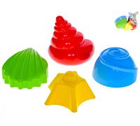 Formine per sabbia conchiglie 7-9 cm set 4 pezzi