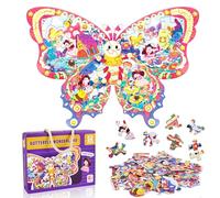 FORMIOZN Puzzle per Bambini, 52 Pezzi Puzzle Bambina Jigsaw, Puzzle Rotondo Per Bambini, Ragazza Ragazzo Regalo Puzzle, Educativo Giocattoli 3 4 5 6 7 8 9 Anni (Farfalla)