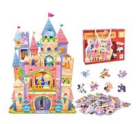 FORMIOZN Puzzle per Bambini, 60 Pezzi Puzzle Bambina Jigsaw, Puzzle Rotondo Per Bambini, Ragazza Ragazzo Regalo Puzzle, Educativo Giocattoli 3 4 5 6 7 8 9 Anni (Castello)