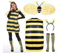 FORMIZON Costume da Ape Con Cerchietto da Coccinella e Ali - Accessori per Cosplay Halloween e Carnevale (L)