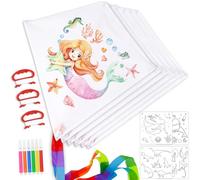 FORMIZON Kit Aquiloni per i Bambini, DIY Aquiloni da Colorare, Disegnare il Proprio Aquilone con Matite Colorate e Sagome, Facile da Volare, per Bambini Regalo Giochi All'aperto (6 Pezzi)