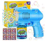 FORMIZON Pistola Bolle di Sapone, Bubbles Pistola Sparabolle di Sapone 4000+/Min, Spara Bolle di Sapone Automatico con Soluzione da 130 ml, Pistola Sparabolle per Festa/Nozze (Blu)