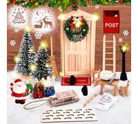 FORMIZON Porta Elfo Natale Kit, 27 Pezzi Porta Gnomo in Miniatura, Degli Elfi Casetta Elfo, Set di Accessorio per Natale, Regali di Natale Fai Da Te per Bambini 2, 3, 4, 5+