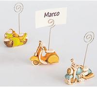 Formoso Bomboniera Decorazione Moto Porta Foto Resina Vari Colori h 10 cm Set 3 pz Art 04387