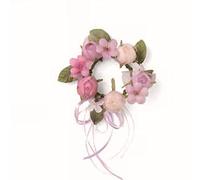 Formoso Coroncina giro candela con fiori cipria rosa fuxia decorazione D 14 cm art 56841