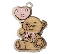Formoso Decorazione Bomboniera Orsetto Legno con Inserto Rosa 4 cm Confezione 12 pz Art CA131