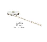 Formoso Nastro Doppio Raso da 1,5 cm con Scritta Santa CRESIMA in Oro Rotolo Bobina da 25 mt Bianco Fai da Te Art DL1502