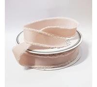 Formoso Nastro in Tessuto sfrangiato colore TORTORA in bobina rotolo da 16 mm x 25 mt Wedding art 28554