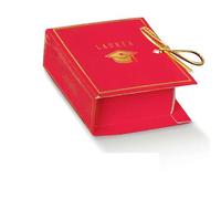 Formoso Scatola bomboniera Tipo Libro Book Lino Rosso con Inserto Cappello Tocco Laurea 7 x 6 x h 3 cm Set 10 pz Art 17873C