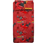 Formula 1 Completo Letto 3Pz 1 Piazza Letto Singolo 100% Cotone Rosso Hermet