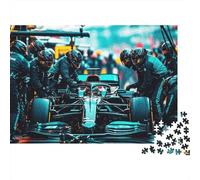 Formula 1000 Piece Jigsaw Puzzle Recycled papier Pit Stop Puzzles für Junge & Mädchen Ages 6 Years Up Familien Gaming Time Requisiten Tolles Geschenk Idee Zuhause 70x50cm/1000pcs