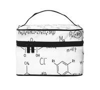 Formula chimica disegnata a mano, borsa da viaggio per il trucco da donna, grande organizer per cosmetici