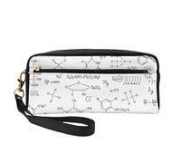 Formula chimica disegnata a mano, Borsa per il trucco Borsa per cosmetici Borsa da viaggio portatile da toilette Astuccio in pelle per donne e ragazze