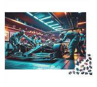 Formula Jigsaw Puzzles 1000 Piece Recycled papier Pit Stop Puzzle für Junge & Mädchen Ages 6 Years Up Pädagogisches Spiel Challenge Lustiges Familien Spiel 52x38cm/1000pcs