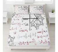 Formula Matematica Arte Simboli Lenzuolo Accademico Lenzuolas Razionale Unico Per Una Tasca Profonda 30 cm Bianco Morbido Traspirante Antipiega per Adulti - 160 x 200 x 30