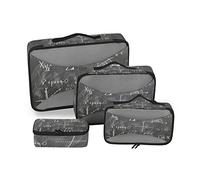Formula Matematica Cubi di Imballaggio Organizer Valigia Set di 4 Varie Dimensioni per Bagagli Viaggio Abbigliamento Sacchetto Packing Cubes
