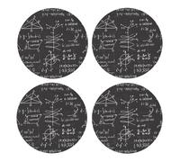 Formula matematica,Sottobicchieri rotondi in sughero MDF, sottobicchieri per tazze, set di 4 sottobicchieri per bevande