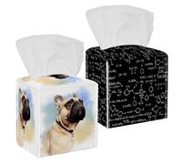 Formula Quimica, confezione da 2 custodie quadrate in pelle ecologica in poliuretano, per bagno, comò, tavolo, bancone, comodino, ufficio, auto