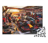 Formulaa Race 1000 Pezzi Jigsaw Puzzle Recycled Paper Pit Stop Puzzle per Adulti Impossible Hard Difficult Challenging Allevia la Demenza Senile Fun 52x38cm/1000pcs