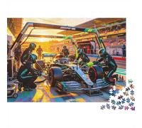 Formulaa Race 1000 Pezzi Jigsaw Puzzle Recycled Paper Pit Stop Puzzle per Adulti Impossible Hard Difficult Challenging Allevia la Demenza Senile Fun 52x38cm/1000pcs