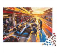 Formulaa Race 1000 Pezzi Jigsaw Puzzle Recycled Pit Stop Senior Puzzles Gioco di Festa Props Sviluppa l'Intelligenza dei Bambini Educativo Fun 70x50cm/1000pcs