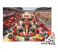 Formulaa Race 1000 Pezzi Jigsaw Puzzle Riciclabile Pit Stop Puzzles per Anziani Accessori per il Tempo di Gioco in Famiglia Allevia la Demenza Senile Great Regalo 38x26cm/1000 Pezzi