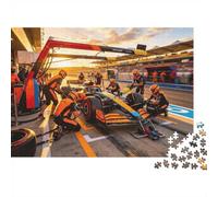 Formulaa Race 1000 Pezzi Jigsaw Puzzle Riciclato Paper Pit Stop Puzzle per Adulti Impossibile Difficile e Stimolante Allevia la Demenza Senile Divertente 52x38cm/1000 Pezzi