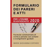 Formulario dei pareri e atti per l'esame di avvocato 2020. Formule commentate di civile e penale con schemi e svolgimenti guidati