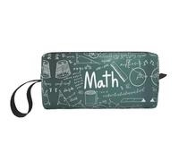 Formulas Shapes Theory Math Print - Astuccio portatile per cosmetici, da viaggio, con cerniera, per un accesso rapido