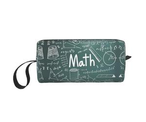 Formulas Shapes Theory Math Print - Astuccio portatile per cosmetici, da viaggio, con cerniera, per un accesso rapido