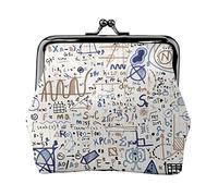 Formule di fisica su carta per appunti Portamonete in pelle da donna, piccolo astuccio con chiusura a chiusura a scatto Portafoglio con fibbia per regalo ragazza
