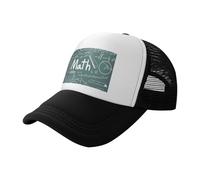 Formule Forme Teoria Lezione di Matematica Parola Stampa Cappello Estivo Elegante Berretto Da Baseball Traspirante Pesca All'aperto Spiaggia Sport Abbigliamento Casual, Nero , Taglia unica