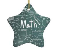 Formule Forme Teoria Lezione di Matematica Parola Stampa Ornamenti Cristiani Per Natale, Ceramica Forma Stella Con Stringa, Stella Di Natale Appeso Ornamento