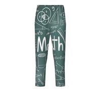 Formule Forme Teoria Lezione di Matematica Parola Stampa Pantaloni Traspiranti Stagione Vacanza Festività Festive Donne Uomini Pigiama Famiglia Divertimento, Nero , 10-12
