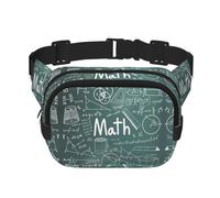 Formule Forme Teoria Lezione di Matematica Parola Stampa Parola Borsa a Vita Quadrata Doppio Strato Marsupio Alla Moda Viaggio per Uomo e Donna, Nero, Taglia Unica, Nero, One Size