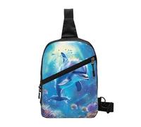 Formule Forme Teoria Lezione di Matematica Parola Stampato Borsa a Tracolla Borsa a Tracolla per Uomo Donna, Pieghevole Outdoor Crossbody Petto Pack Sport Daypacks, Delfino carino., One Size, Zaino