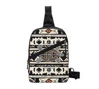 Formule Forme Teoria Lezione di Matematica Parola Stampato Borsa a Tracolla Borsa a Tracolla per Uomo Donna, Pieghevole Outdoor Crossbody Petto Pack Sport Daypacks, Tartaruga etnica a righe, One Size
